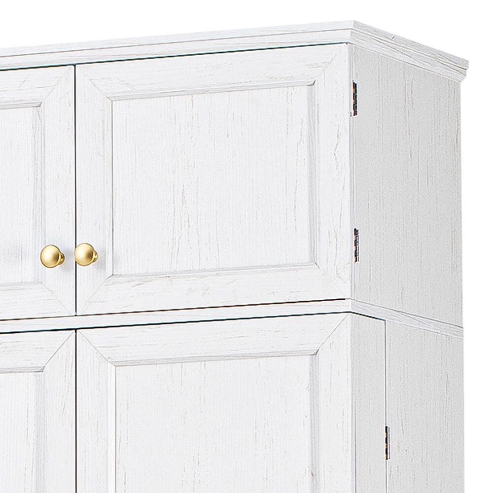HOMLUX HOMLUX 78.2" Tall Farmhouse Kitchen Pantry Cabinet with 8 Door Shelves, Storage Cabinet with 3 Adjustable Shelves, 3 Large Drawers, Versatile Cupboard for Kitchen, Dining &amp; Bathroom, Retro White, , large