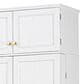 HOMLUX HOMLUX 78.2" Tall Farmhouse Kitchen Pantry Cabinet with 8 Door Shelves, Storage Cabinet with 3 Adjustable Shelves, 3 Large Drawers, Versatile Cupboard for Kitchen, Dining & Bathroom, Retro White, , large