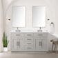 Lexora Home Abbey 60" Double Bathroom Vanity in White Oak with 2 cm White Cultured Marble Top and Rectangular Sinks, , large