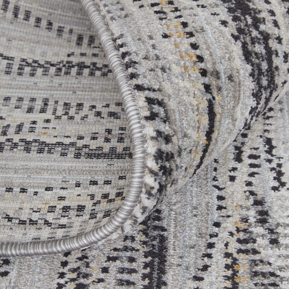 Feizy Sonora 2&#39;6&quot; x 7&#39;3&quot; Gray and Charcoal Runner, , large