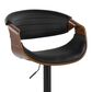LumiSource Symphony Swivel Adjustable Bar Stool with Black Upholstery in Walnut and Black (Set of 2), , large