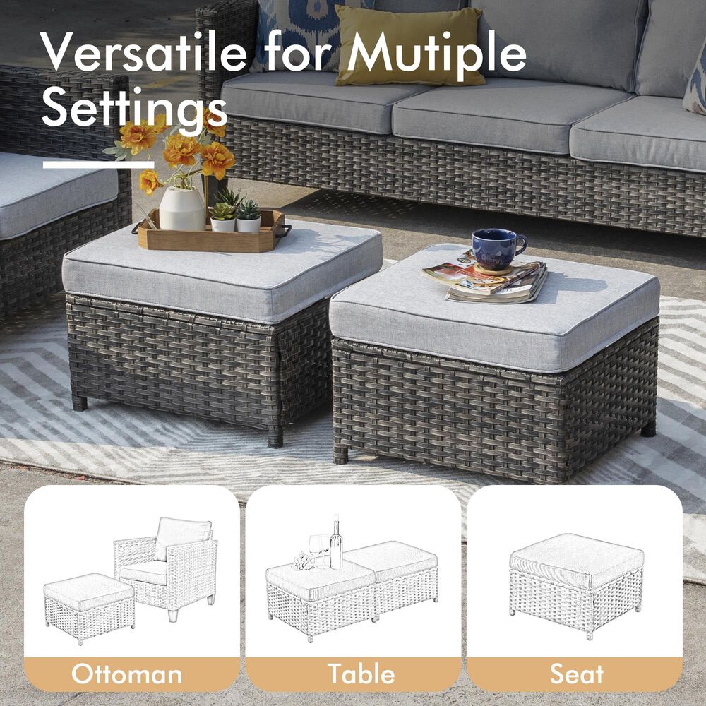 HOMLUX 6-Piece Patio Conversation Set in Gray, , large