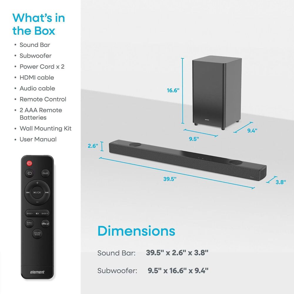 Element 100" Class Mini-LED QLED 4K - Smart Google TV with 3.1.2 Channel Soundbar System in Black, , large