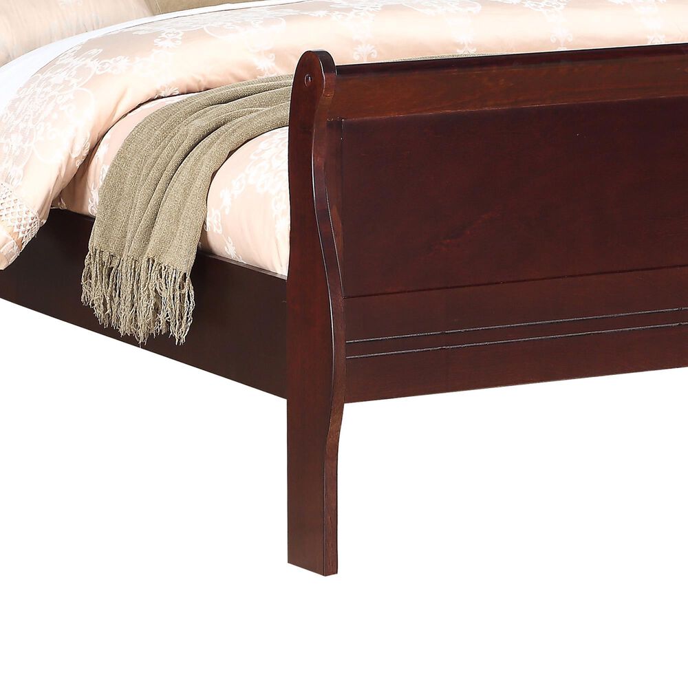 Crown Mark Louis Philip Full Sleigh Bed in Cherry, , large