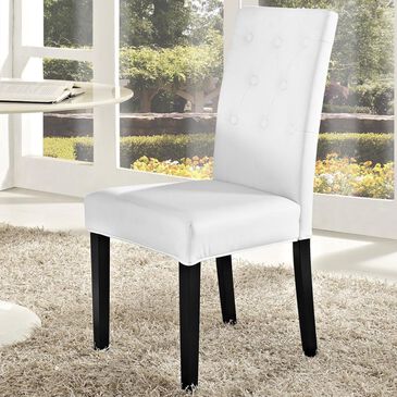 Modway Confer Dining Vinyl Side Chair in White, , large