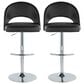 LumiSource Renee Adjustable Swivel Bar Stool with Black Faux Leather Upholstery in Chrome (Set of 2), , large