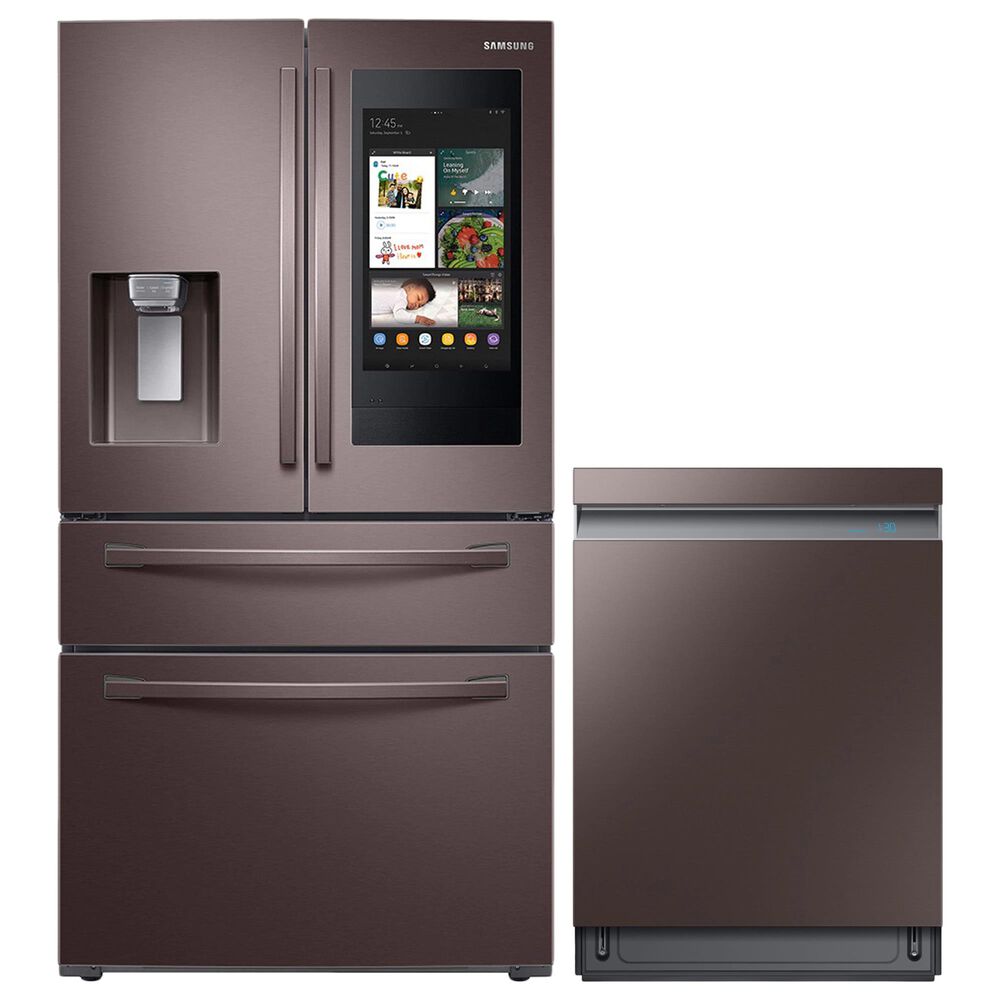 Samsung 2-Piece Kitchen Package with 22 Cu. Ft. French Door Refrigerator and Linear Wash Dishwasher in Tuscan Stainless Steel, , large