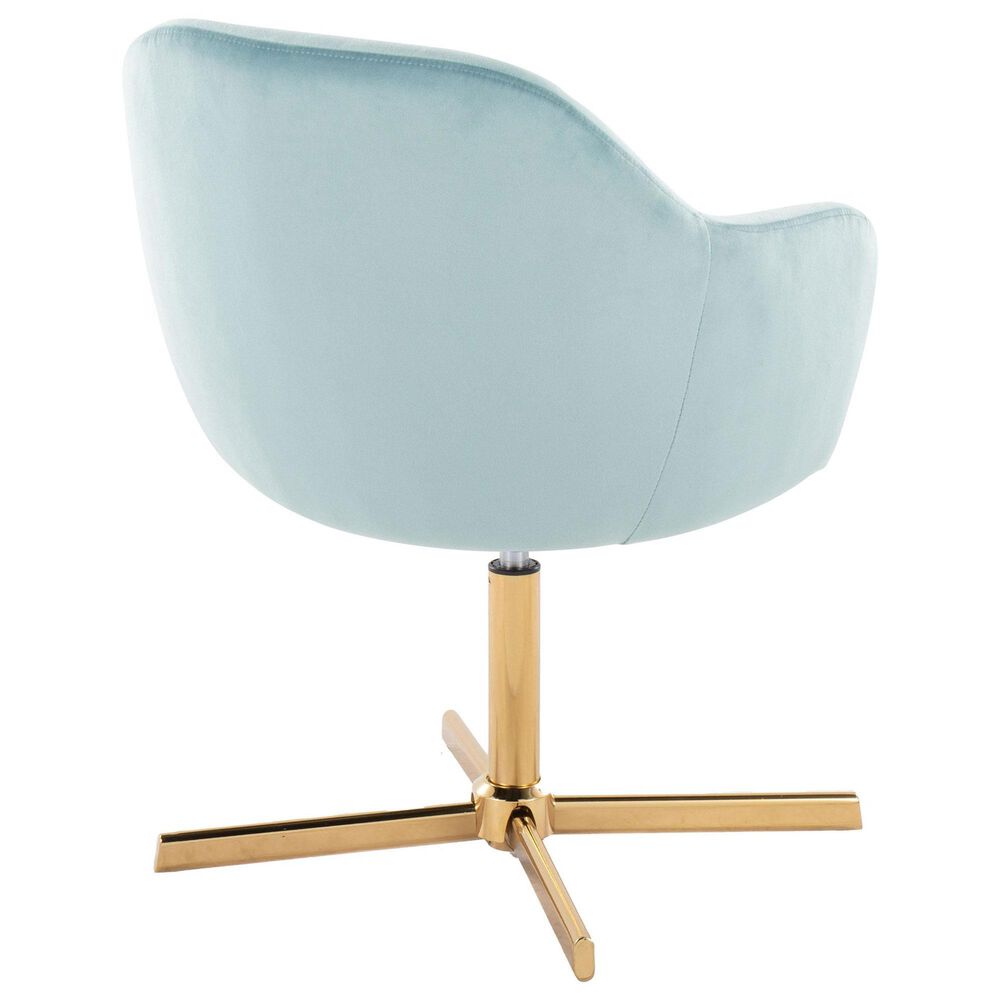 Lumisource Buena Swivel Accent Chair in Light Blue, , large