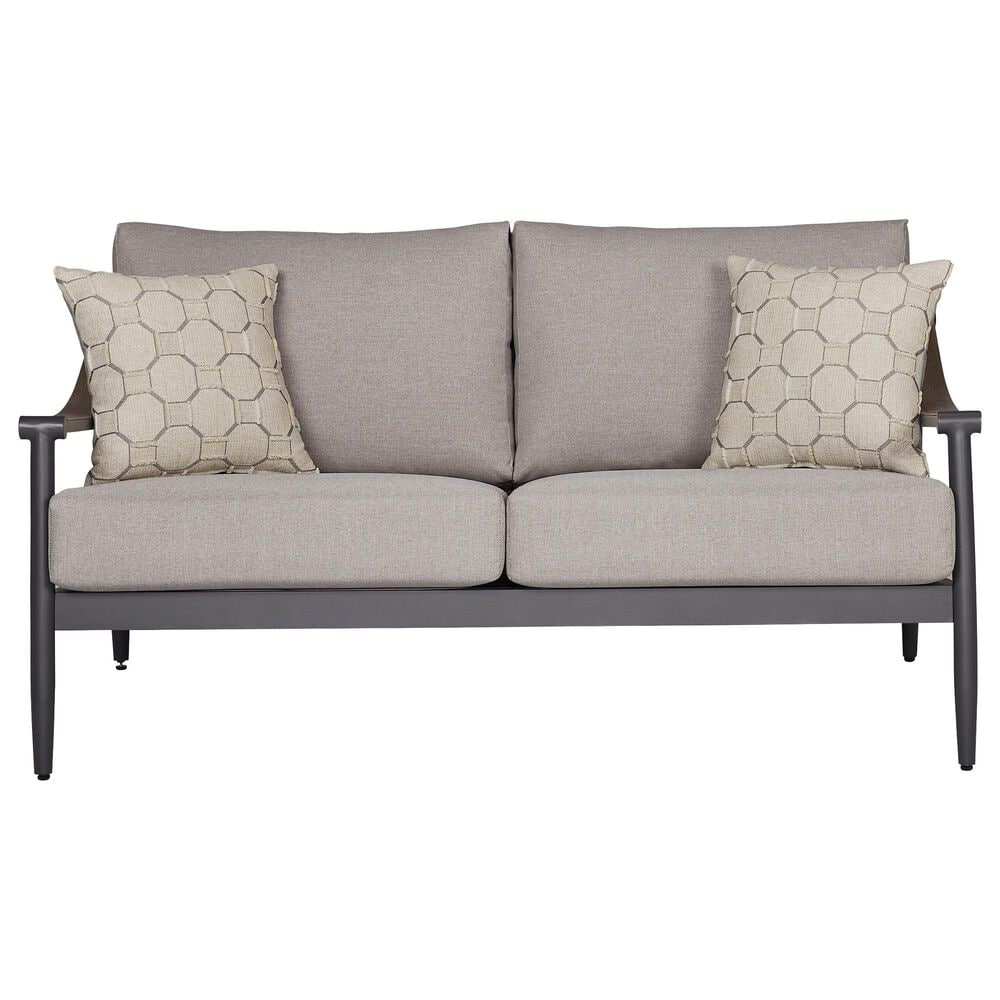 Ashley Ocean Beach Stationary Loveseat with Cushions in Gray, , large