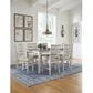 Ashley Skempton Dining Table and 6 Side Chairs in White and Light Brown, , large