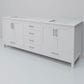 Lexora Home Jacques 72" Double Bathroom Vanity in White with 2 cm White Quartz Top and Rectangular Sinks, , large