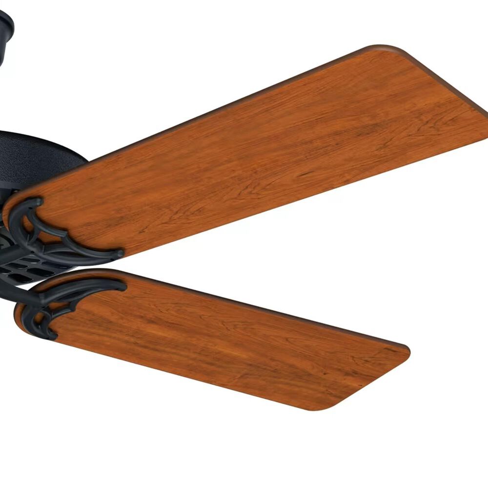 Hunter Original 52&quot; Outdoor Ceiling Fan with Brown Blades in Matte Black, , large