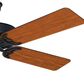 Hunter Original 52" Outdoor Ceiling Fan with Brown Blades in Matte Black, , large