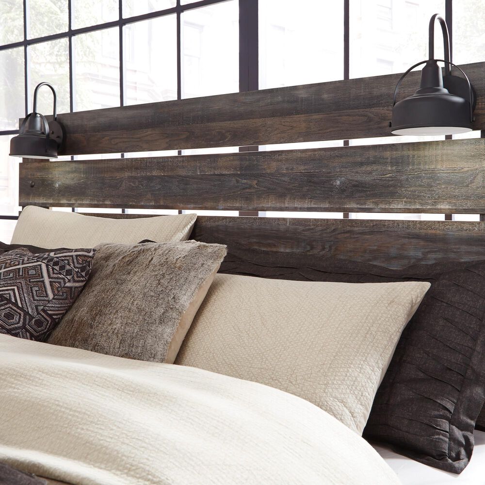 Ashley Drystan King Storage Bed with 2 Drawers in Brown Rustic, , large