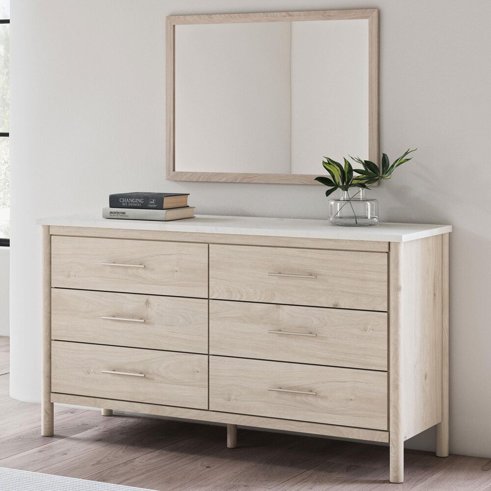 Ashley Cadmori Dresser and Mirror in Brown and White, , large