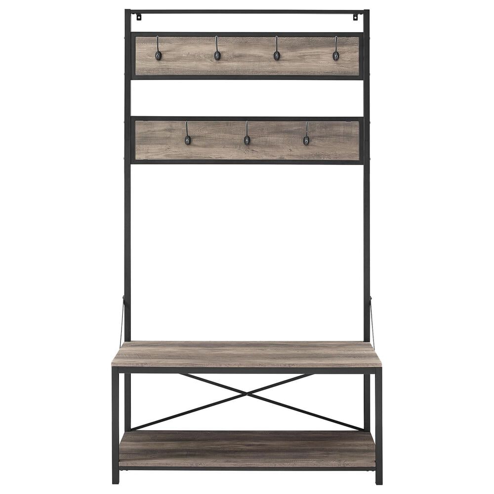 Walker Edison 72&quot; Hall Tree in Grey Wash, , large