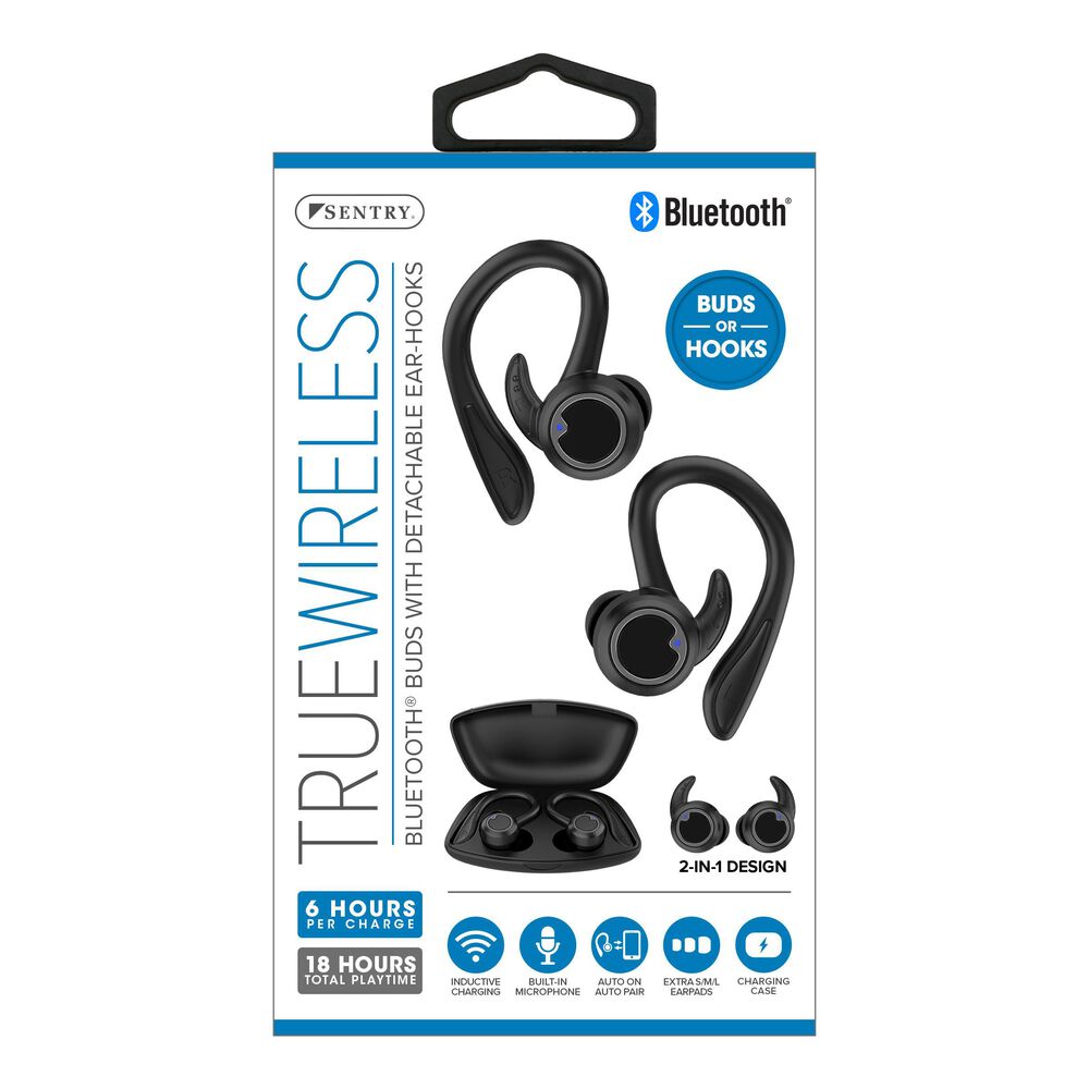 Sentry Hook or Buds True Wireless Earbuds in Black, , large