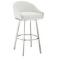 Blue River Eleanor Swivel Barstool with White Cushion in Brushed Stainless Steel, , large