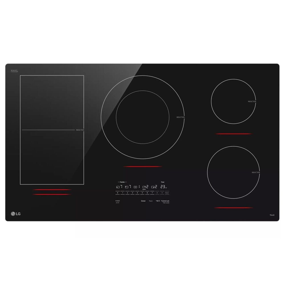 LG 2-Piece Kitchen Package with 9.4 Cu. Ft. Smart Double Wall Oven and 36&quot; Smart Induction Cooktop in Black, , large