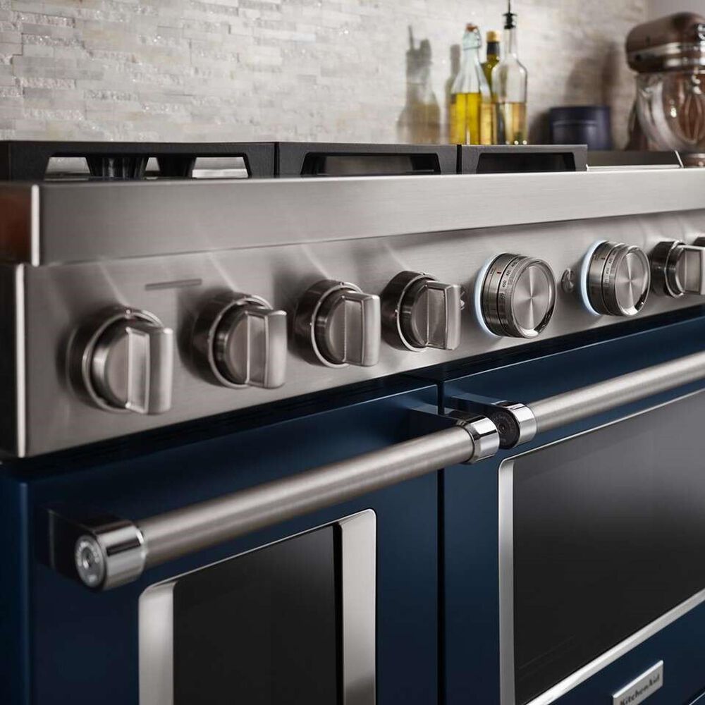 KitchenAid 48&quot; Professional Double Oven Dual Fuel Range in Ink Blue, , large