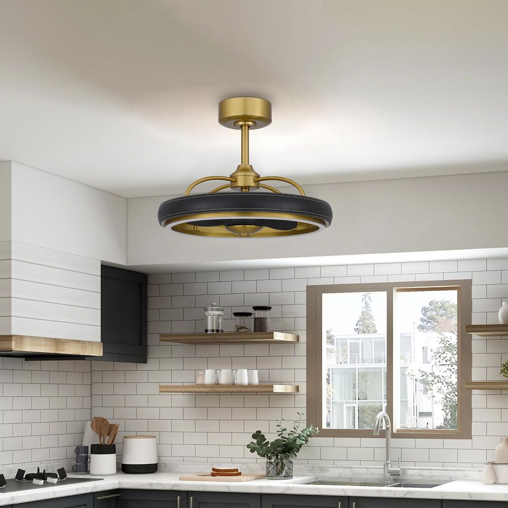 Cal Lighting Arroyo Ceiling Fan with Light in Antique Brass and Black, , large