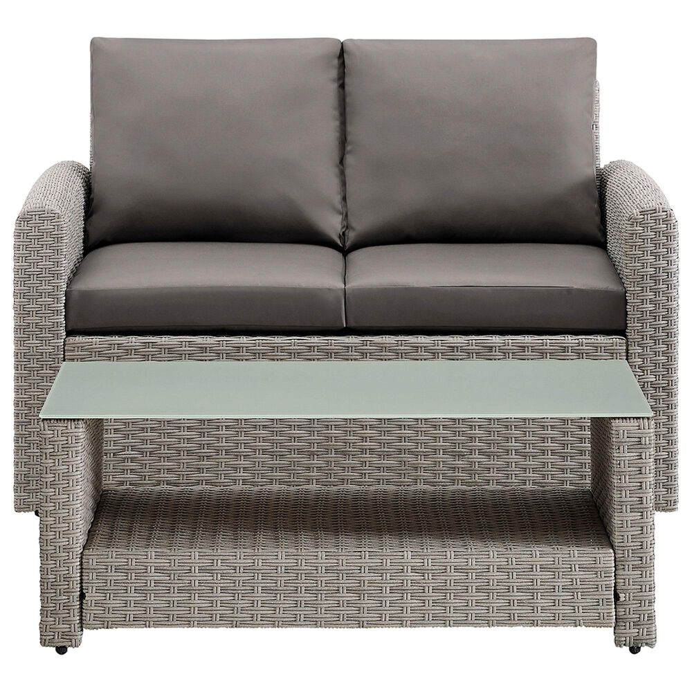 Accentric Approach Patio Loveseat & Table in Gray, , large