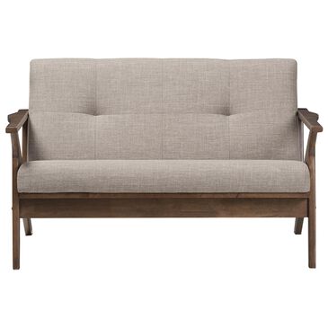 Baxton Studio Bianca 2-Seater Loveseat in Light Grey, , large