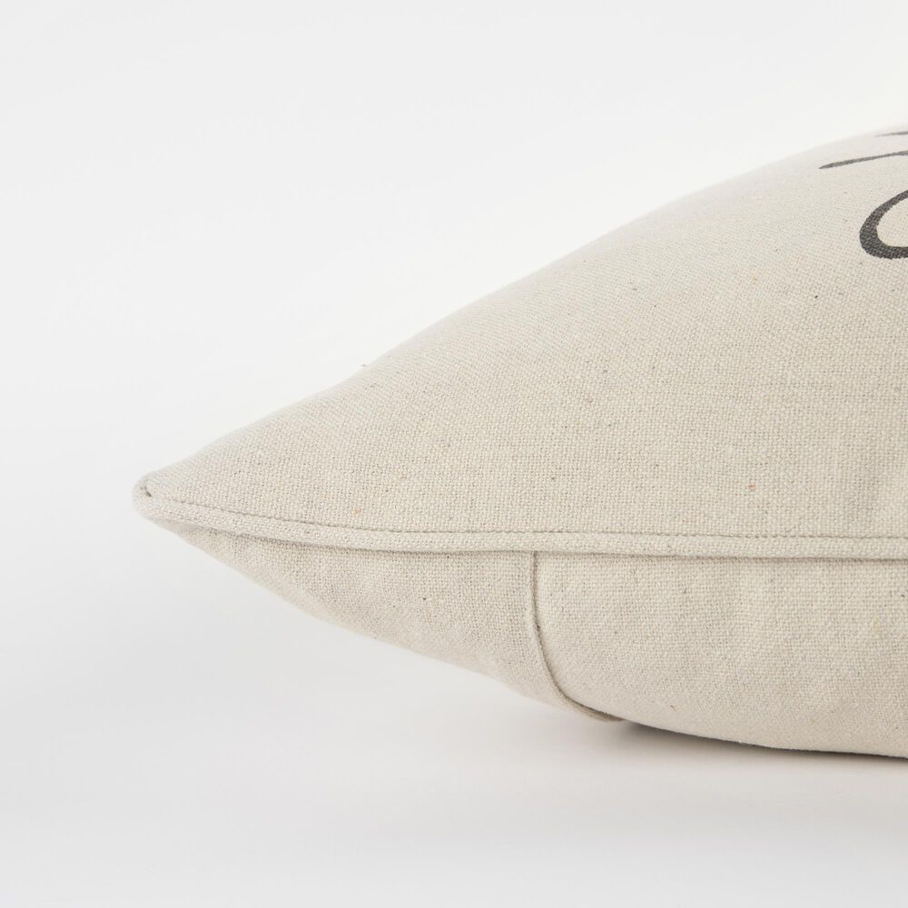 Rizzy Home Holiday Sentiment 20&quot; Down Filled Pillow in Natural, , large