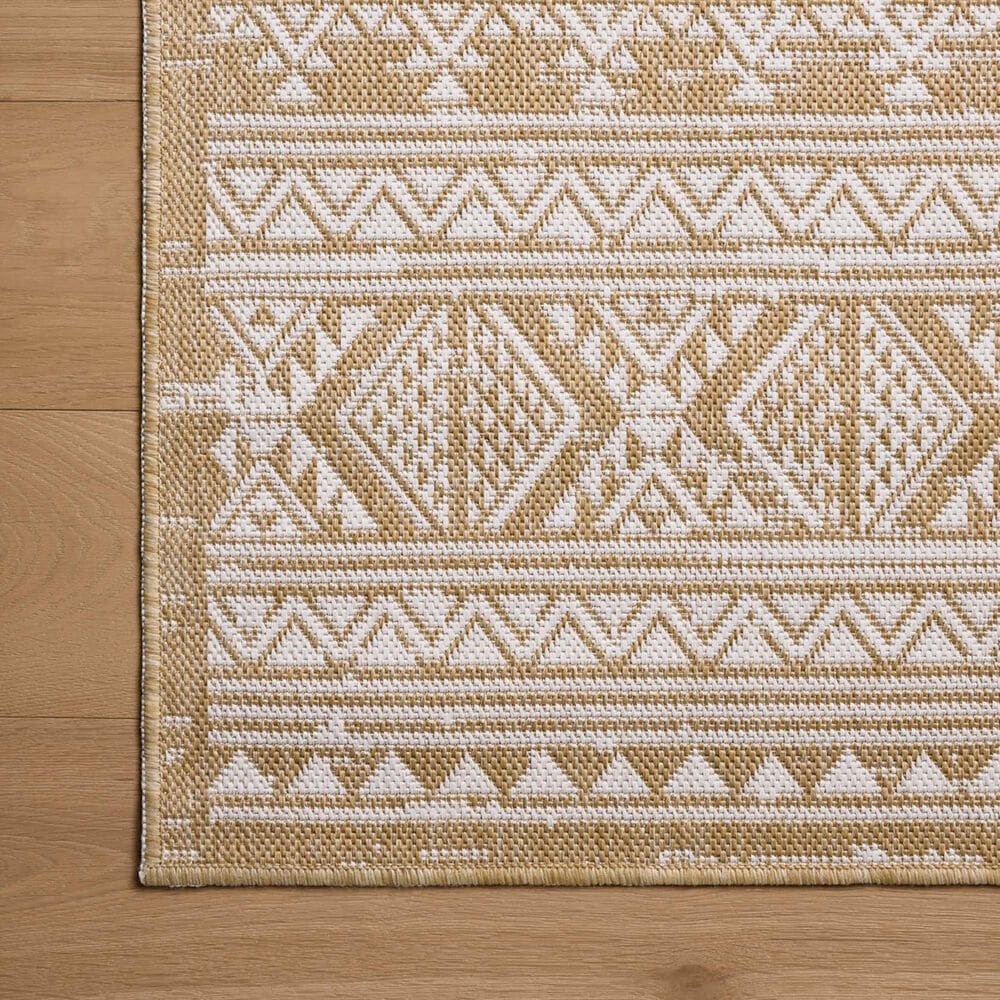 Loloi Easton Ivory and Wheat 2&#39;3&quot; x 3&#39;9&quot; Indoor/Outdoor Area Rug, , large