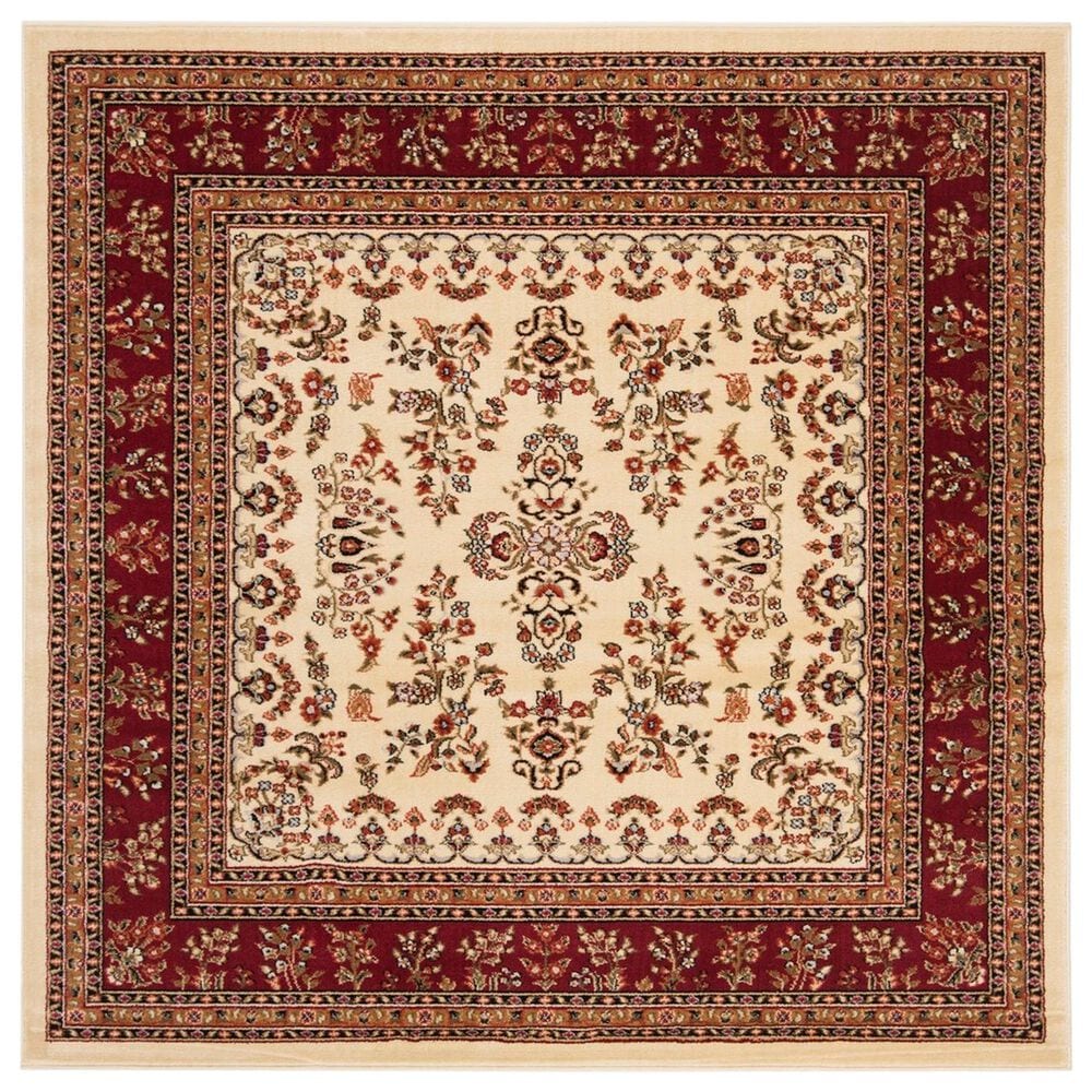 Safavieh Lyndhurst LNH331 6" Square Ivory and Red Runner, , large