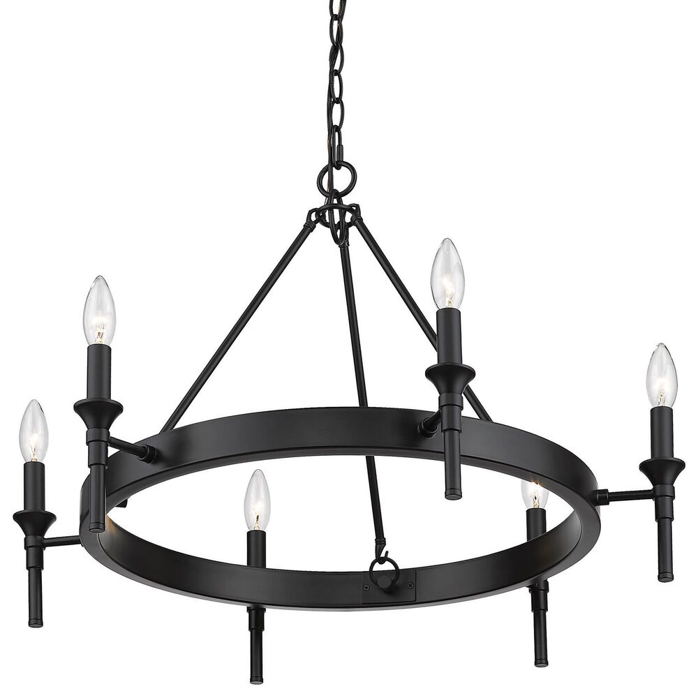 Golden Lighting Edinburgh 6-Light Chandelier in Matte Black, , large