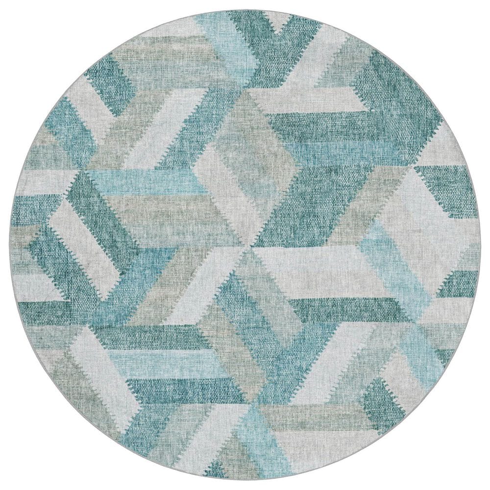 Dalyn Rug Company Lorenzo LN1 Teal 8" Round Area Rug, , large