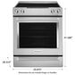 KitchenAid 30 Inch 5-Element Electric Convection Slide-In Range with Baking Drawer in Stainless Steel, , large
