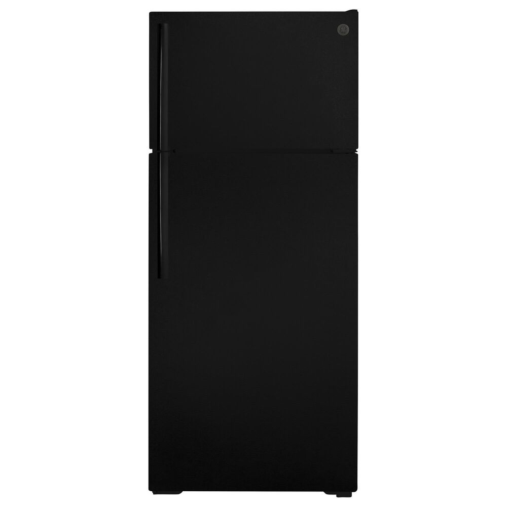GE Appliances 17.5 Cu. Ft. Energy Star Top-Freezer Refrigerator with LED Lighting in Black, , large