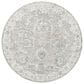 Surya Dresden Gray, Medium Gray, White, Light Slate, Denim and Mustard 6"7" Round Area Rug, , large