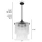 Hunter Ontario Jasmine Roth 3-Light Pendant in Matte Black, , large