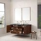 James Martin Vanities Amberly 60" Double Bathroom Vanity in Walnut with 3 cm Charcoal Soapstone Quartz Top and Rectangular Sinks, , large