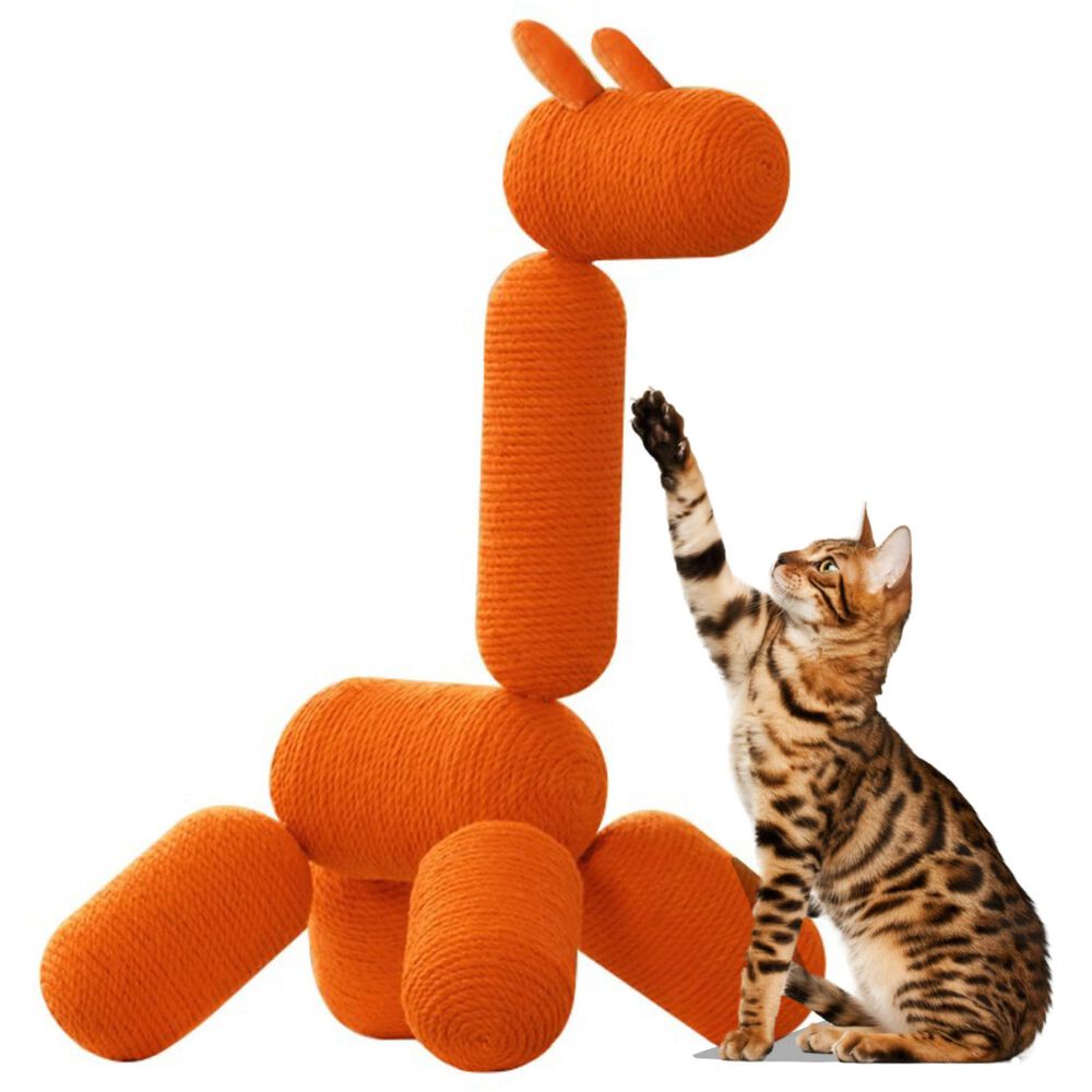 HOMLUX Giraffe Cat Tower Climb Toy Play Center in Orange, , large