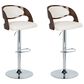 Lumisource Pino Adjustable Swivel Barstool with White Cushion in Chrome and Cherry (Set of 2), , large