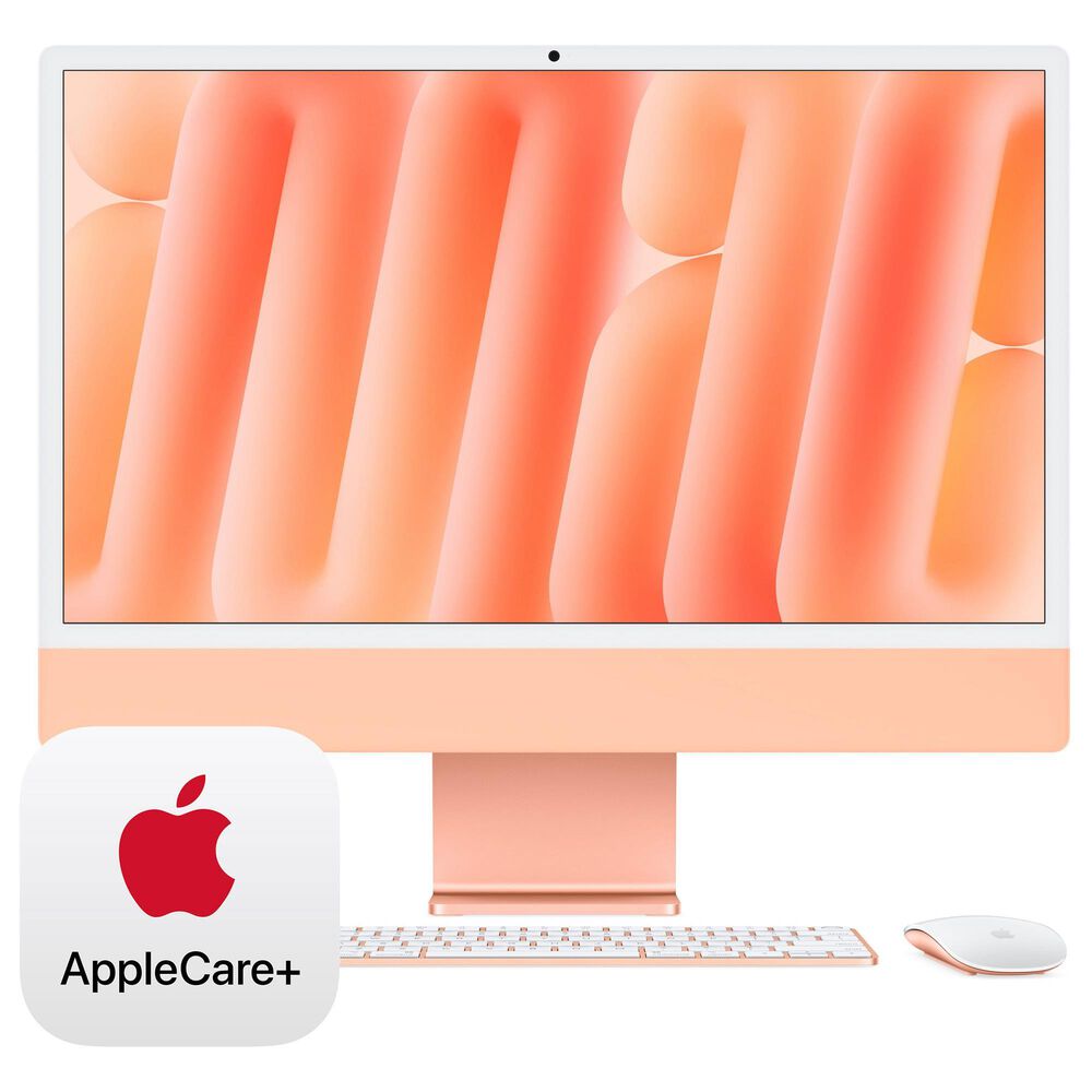 Apple 24-Inch iMac All-in-One Desktop - Apple M4 chip - 10-core CPU - 16GB RAM - 10-core GPU - 512GB SSD in Orange with 3-Year AppleCare+, , large