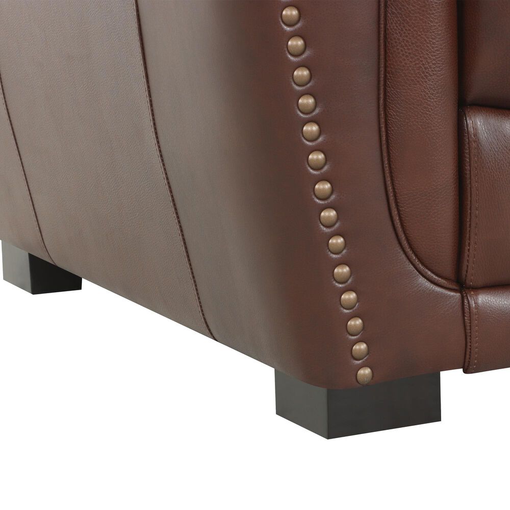 Chateau d'Ax 3-Piece Stationary Leather Living Room Set with Recliner in Red Brown, , large