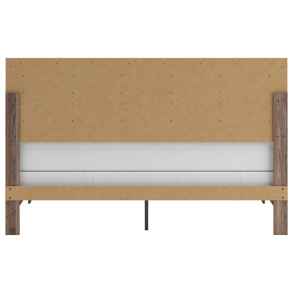 Ashley Sharnari 4-Piece King Bedroom Set in Warm Gray, Brown and Antique White Laminate, , large