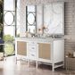 James Martin Vanities Addison 60" Double Bathroom Vanity in Glossy White with 3 cm Victorian Silver Quartz Top and Rectangular Sinks, , large