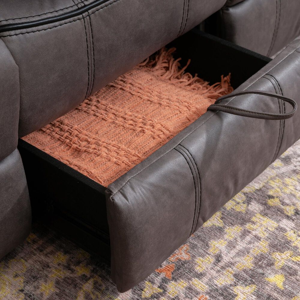 Linon Home Decor Galloway Manual Sofa in Stone Gray, , large