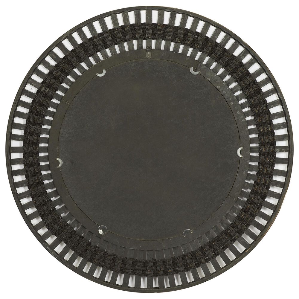 Maple and Jade 36&quot; Round Wall Mirror in Black, White and Red, , large