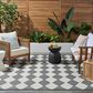 Nourison Positano Geometric Charcoal 7" x 10" Indoor/Outdoor Area Rug, , large