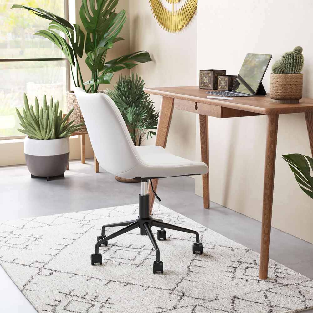 Zuo Modern Byron Office Chair in White and Black, , large