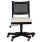 Linon Home Decor Bauer Swivel Office Chair with Cream Cushion in Black, , large