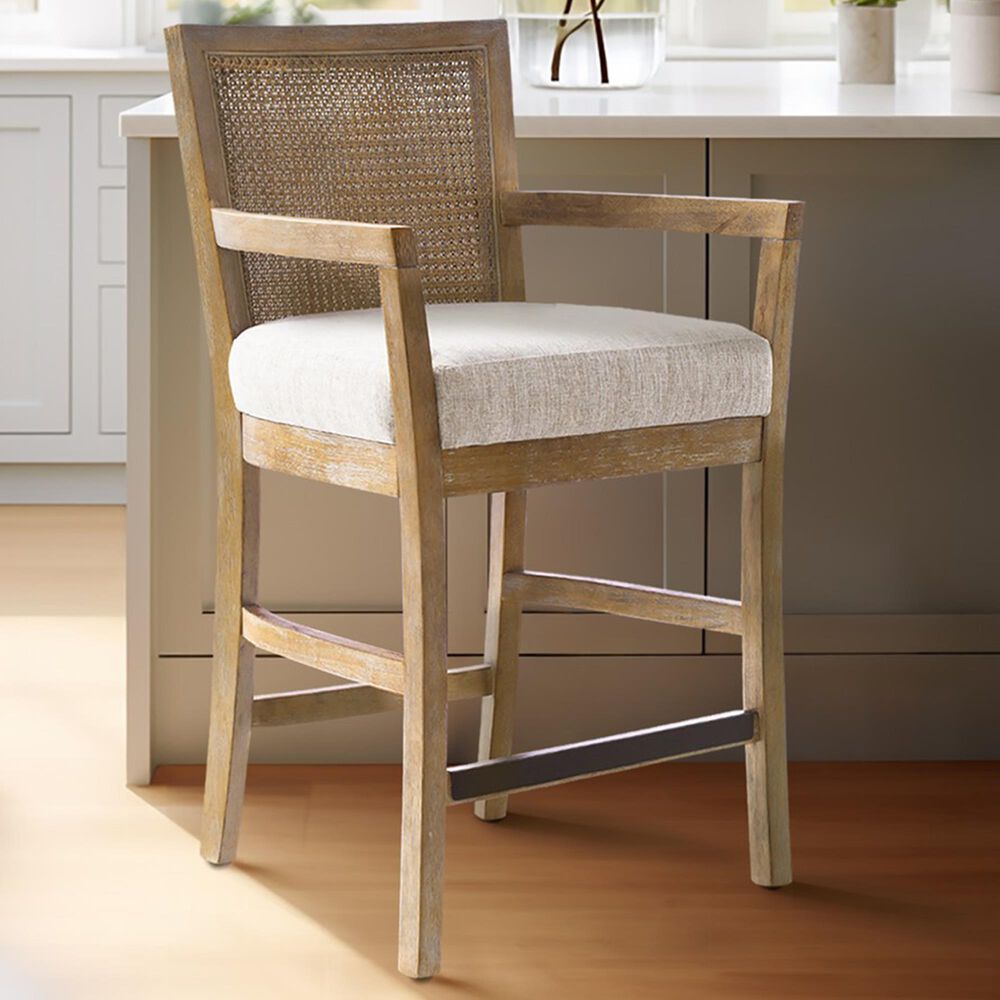 Hearth and Haven Cane Back Counter Stool in Natural, , large