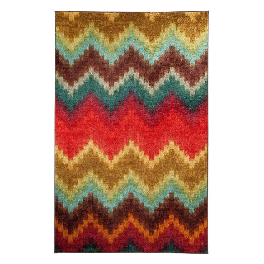 Mohawk Strata Painted Zig Zag 5' x 8' Multi Area Rug, , large